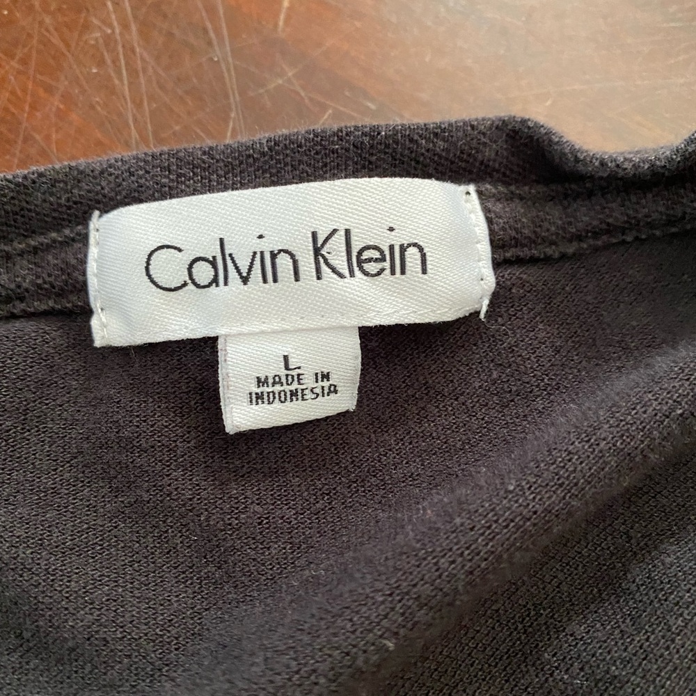 Calvin Klein Collection Charcoal V-Neck Men's Tee - Picture 3 of 6
